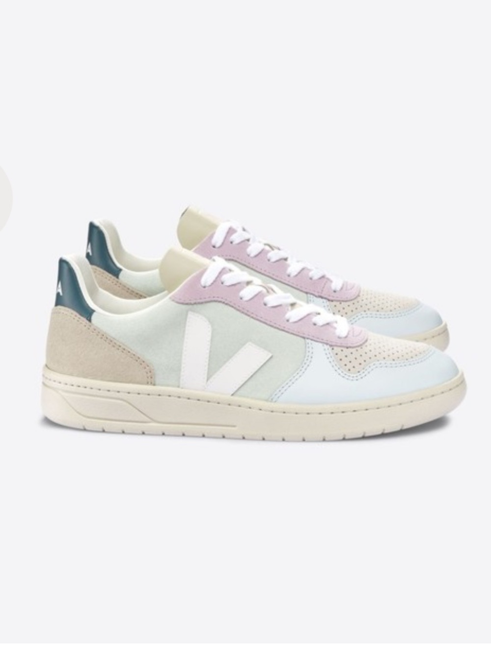 Veja W V-1O low-top suede sneakers mint pink Size 9 / 40 EUC